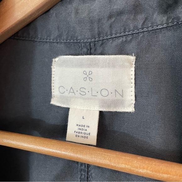 Caslon Lightweight Open Front Jacket Sz L Grey 100% Tencel Lyocell Fall Cardigan - Picture 4 of 10